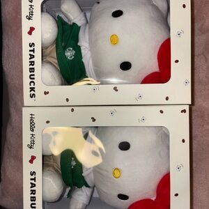 Starbucks Hello Kitty Plush with Red Bow and Green Apron